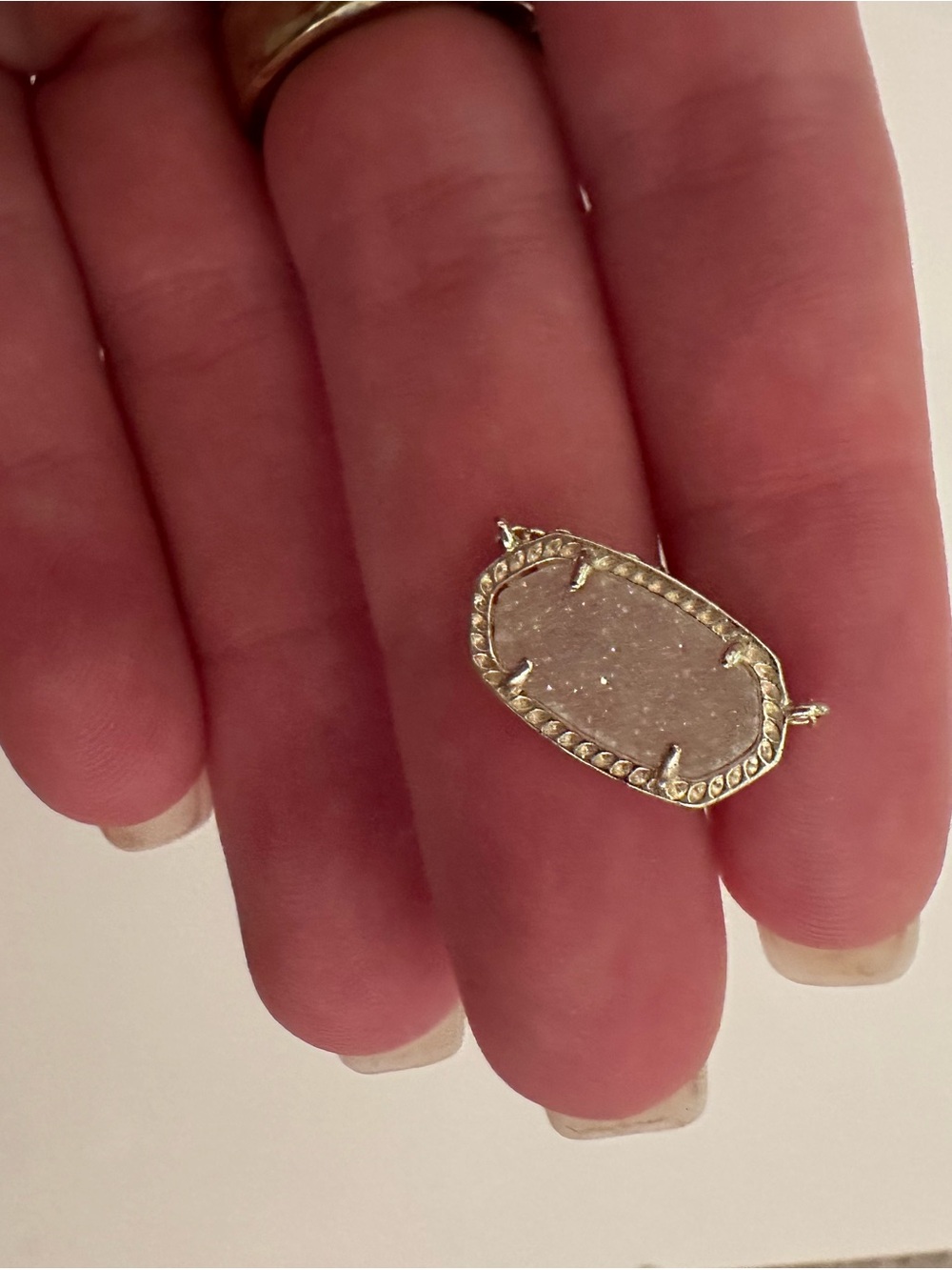 Kendra Scott White Druzy Pendant Necklace in Gold